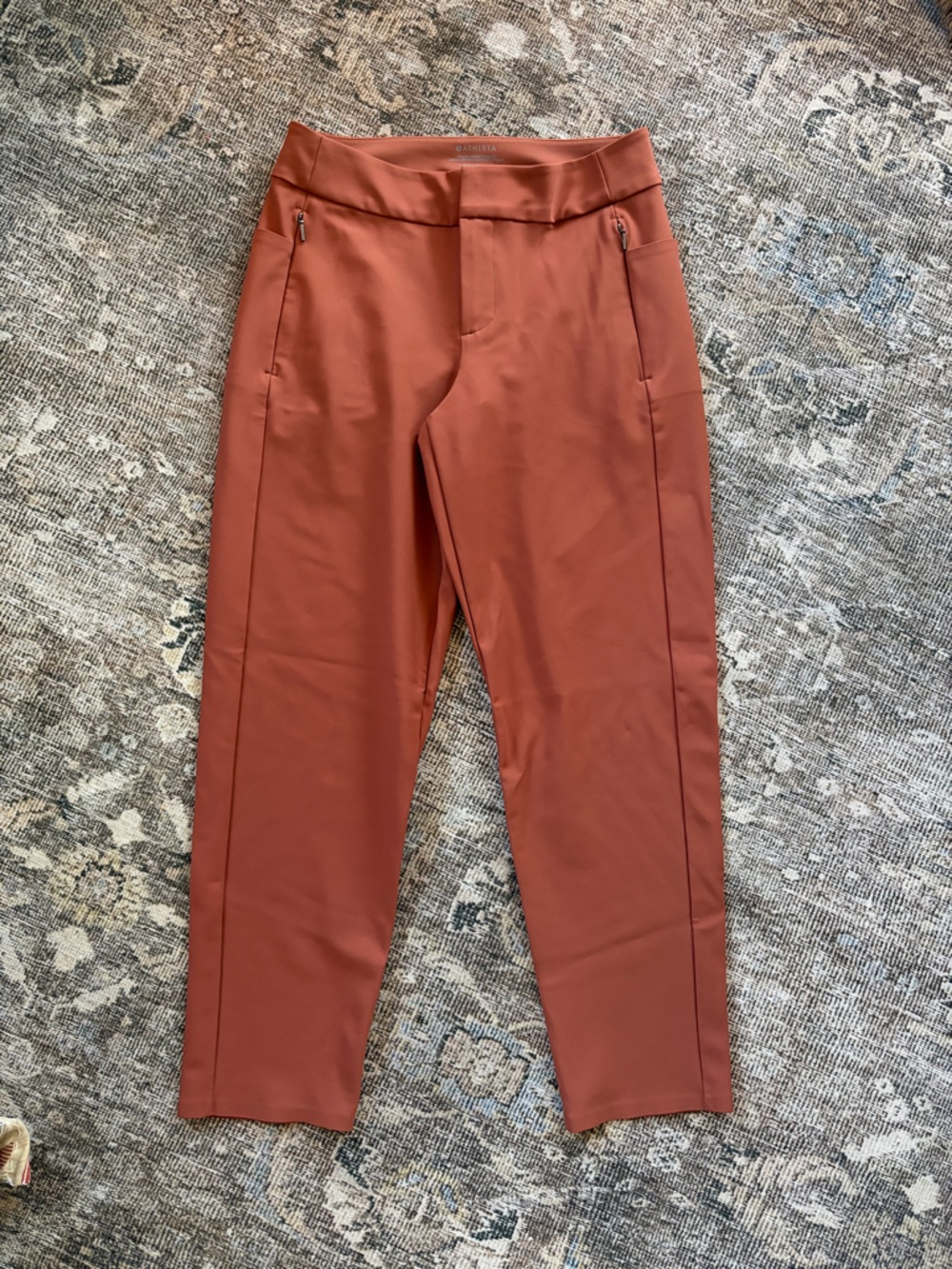 Athleta terracotta stellar skinny trousers size 4 petite